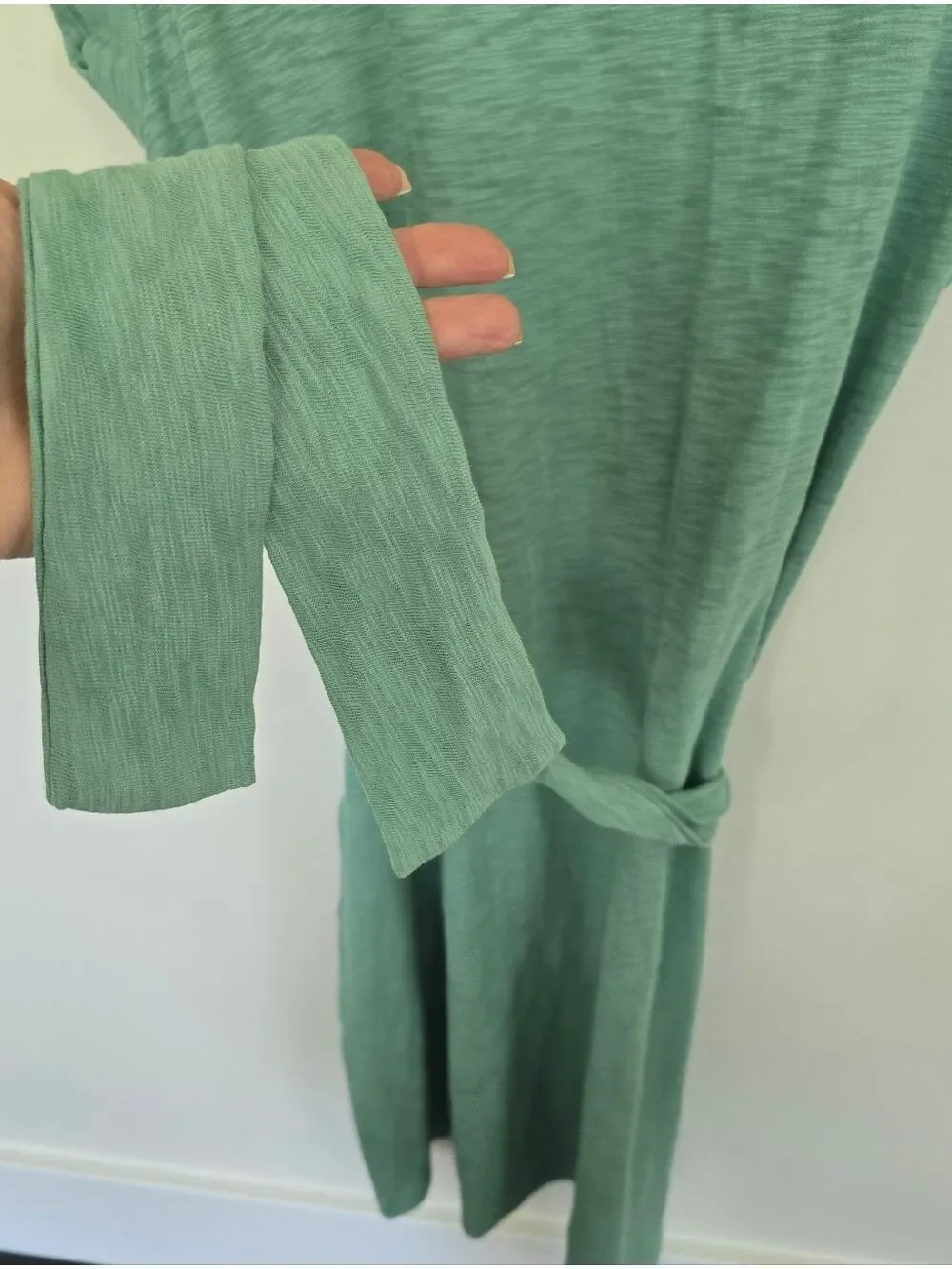 J. Crew Casual Mineral Green  Tie-Waist T-Shirt Dress Size Small